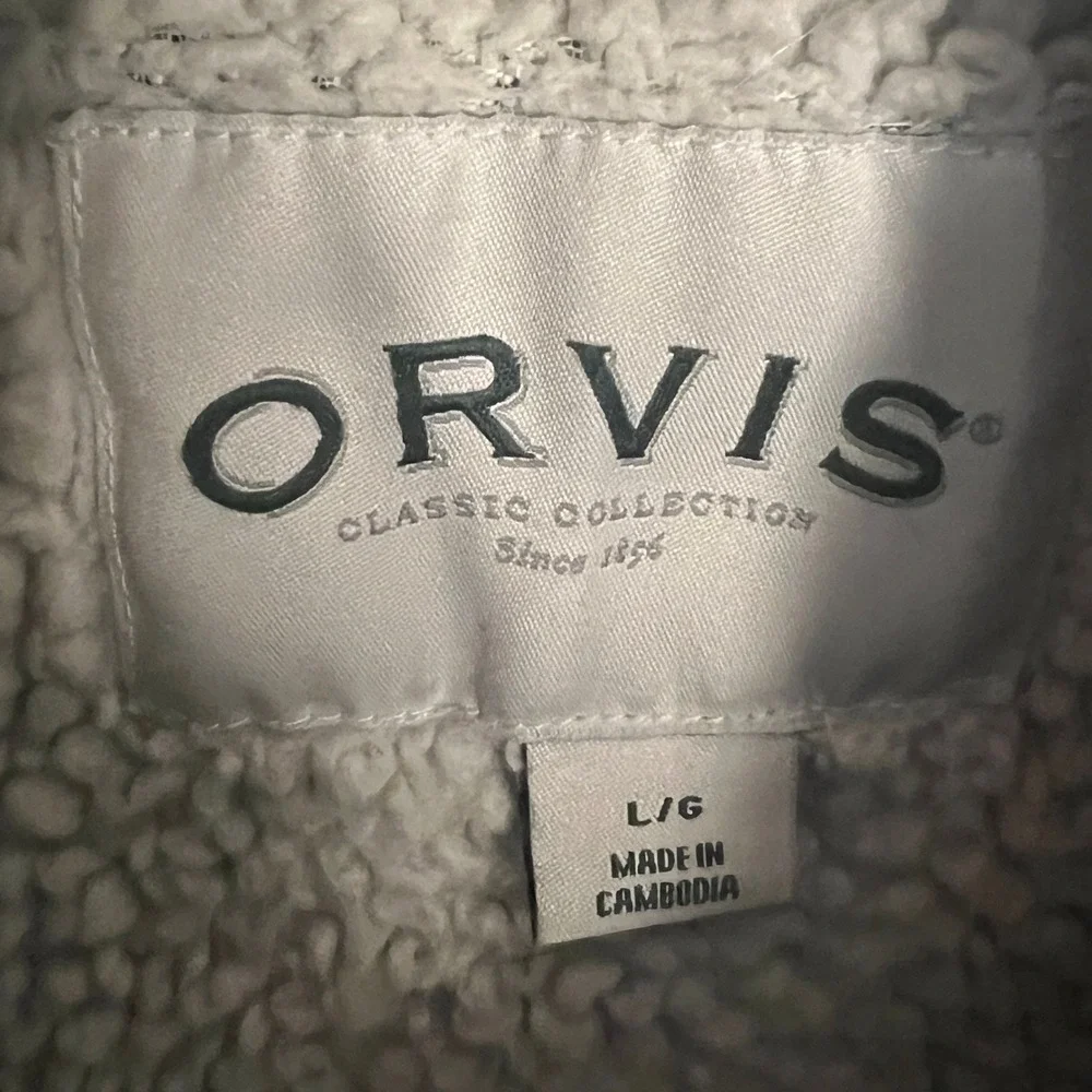 Orvis Men's Classic Collection Quarter Zip Sherpa Lined Pullover Navy Blue Large
